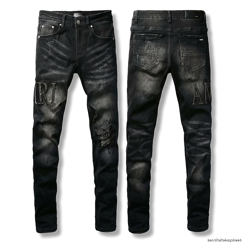 AMI trendy rivet style jeans