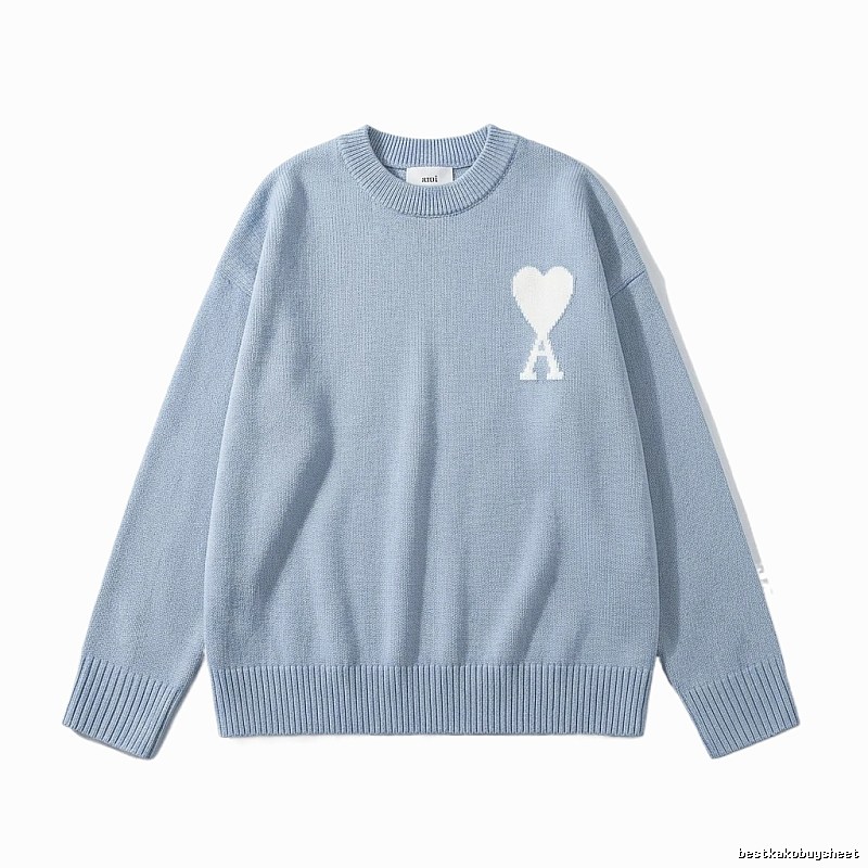 AMIRI Love Simple Style Blue Sweater