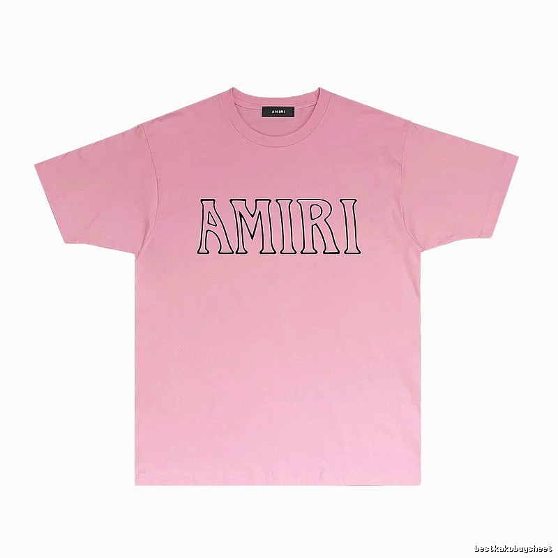 AMIRI minimalist style pink T-shirt