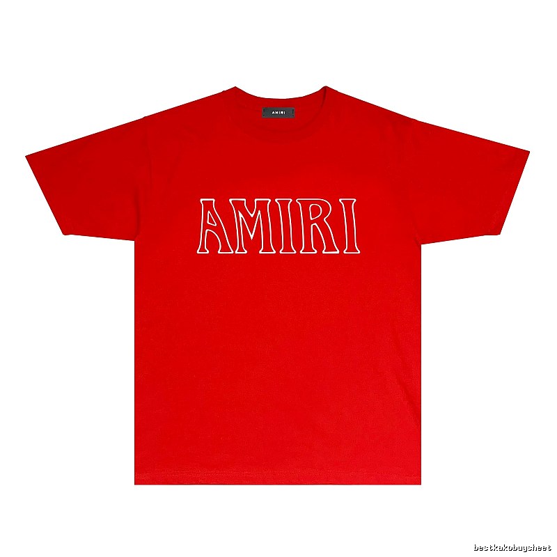AMIRI minimalist style red T-shirt