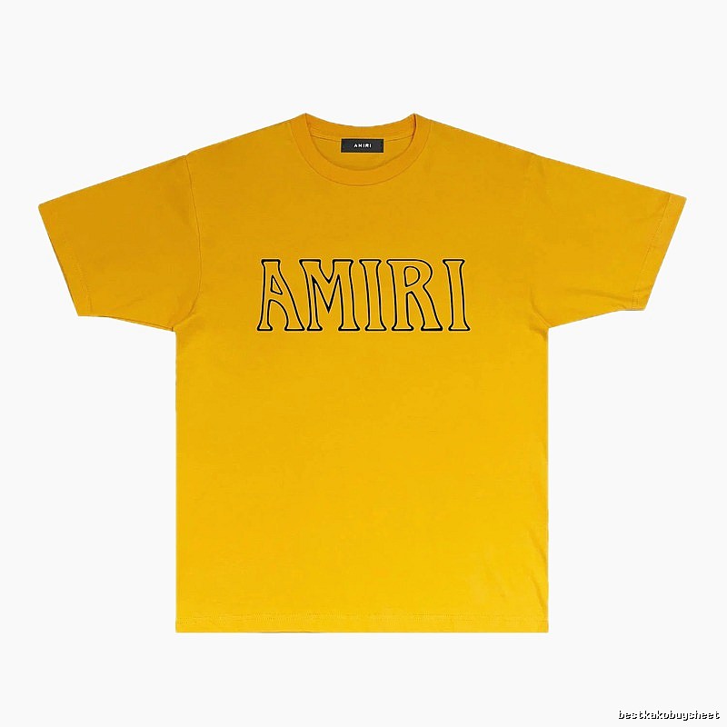 AMIRI minimalist style yellow T-shirt