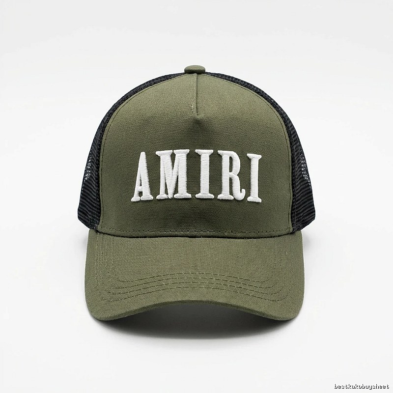 AMIRI Retro Style Olive Green Hat
