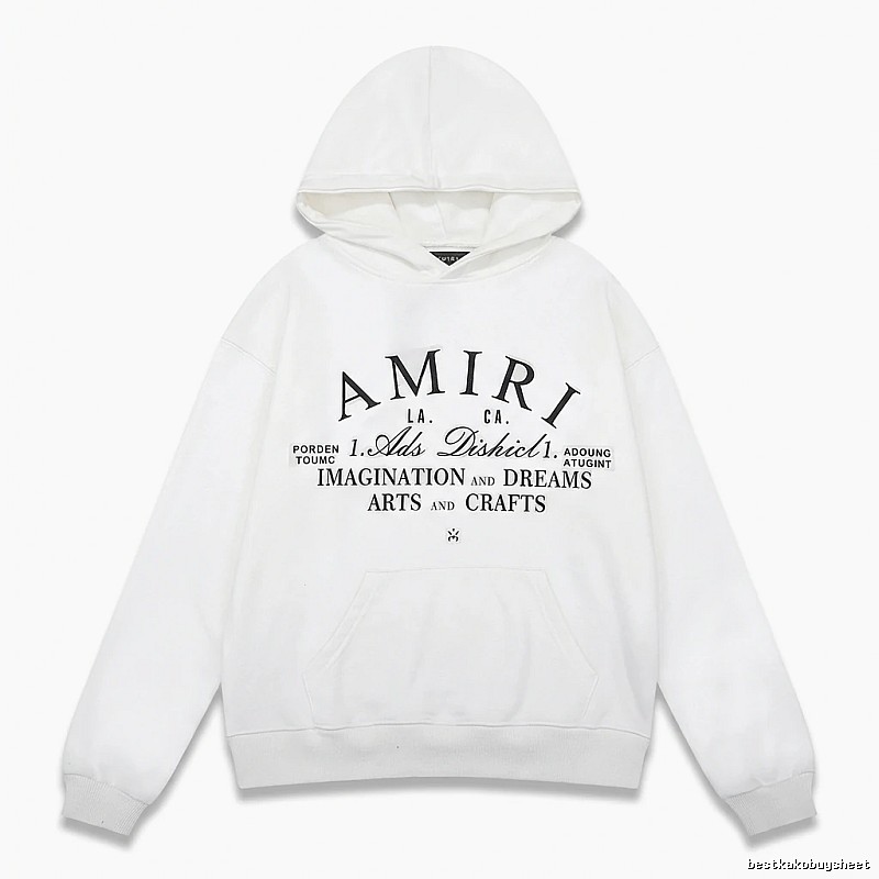 AMIRI retro-style white hoodie