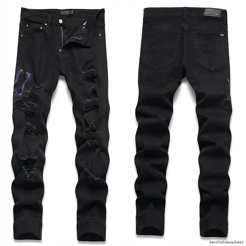AMIRI Ripped Trendy Black Pants
