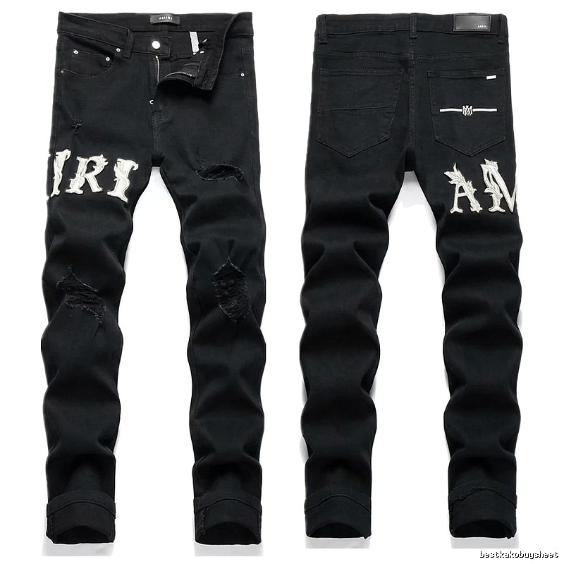 AMIRI Trendy Black Jeans with Holes