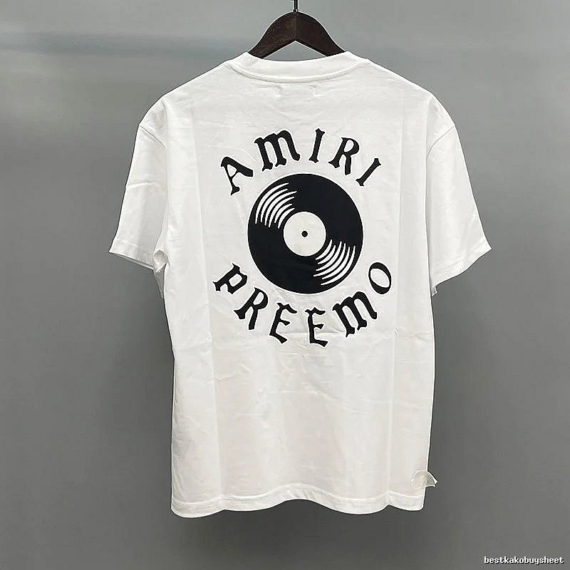 Amiri White Records Graphic T-Shirt Logo Detail