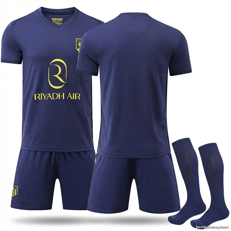 Atletico Madrid's minimalist-style blue jersey