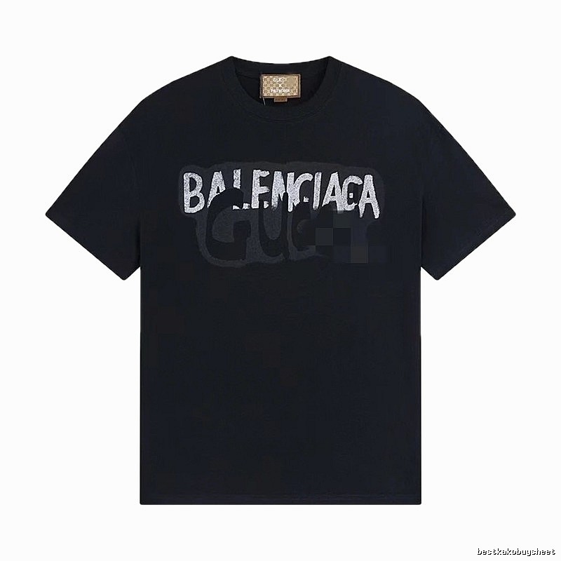Balenciaga Co-branded Graffiti-style Black T-Shirt