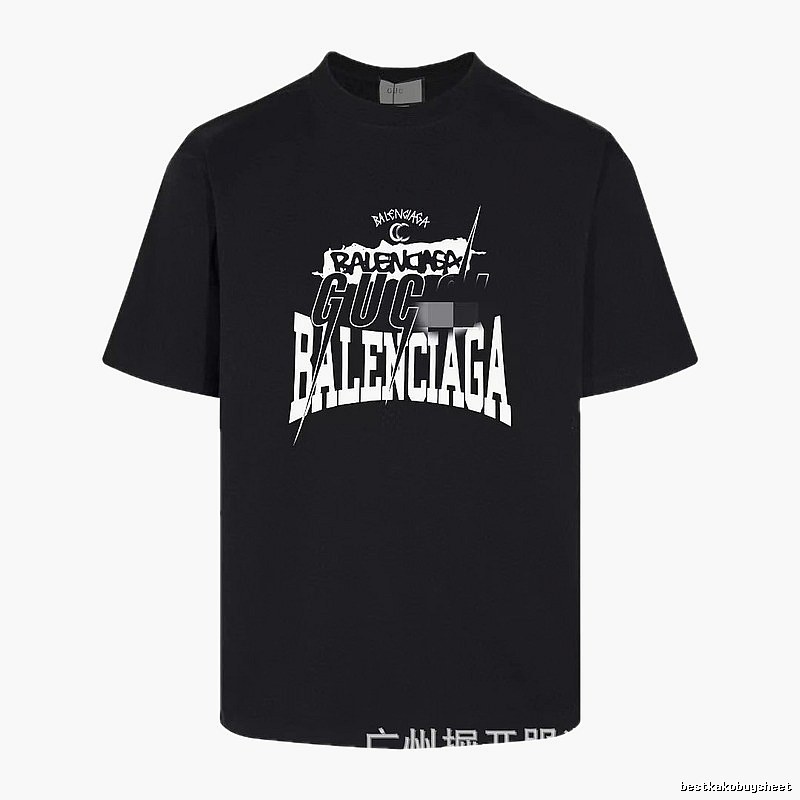 Balenciaga Co-branded Street Style Black Short-sleeve T-shirt