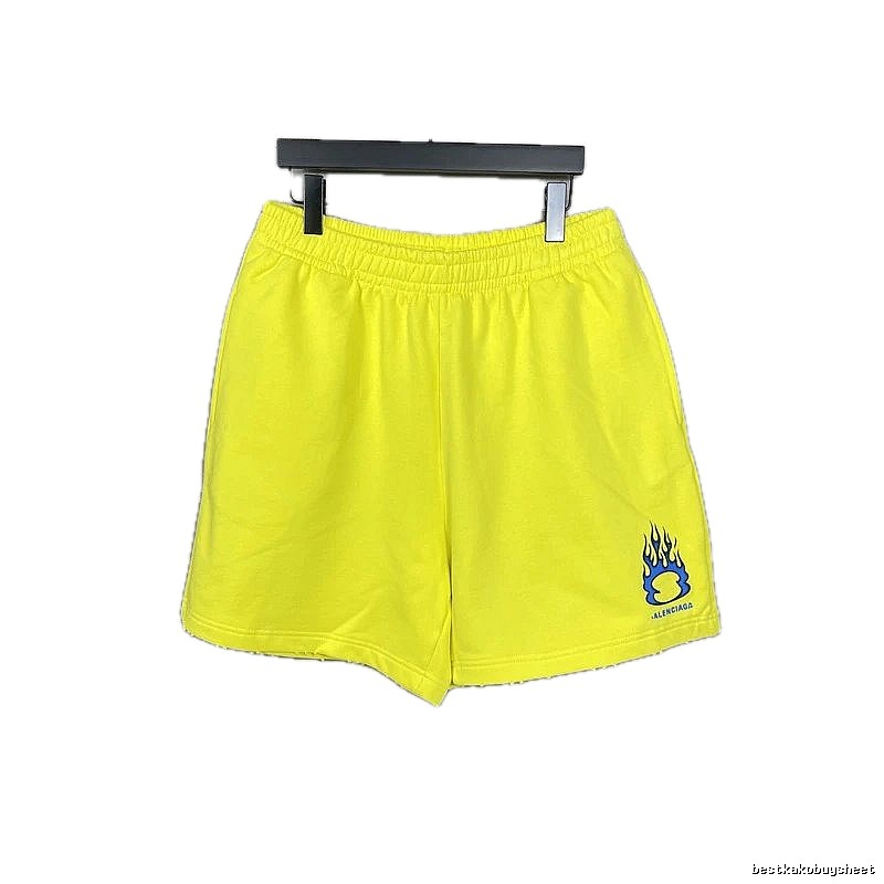 Balenciaga Flame Style Yellow Shorts