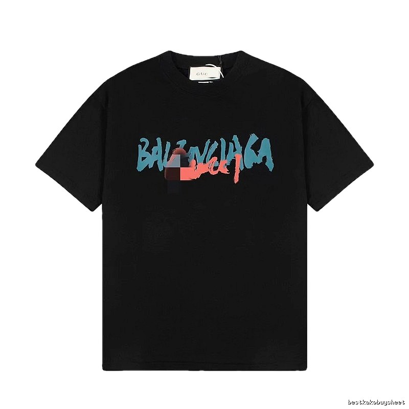 Balenciaga Graffiti Street Style Black T-Shirt