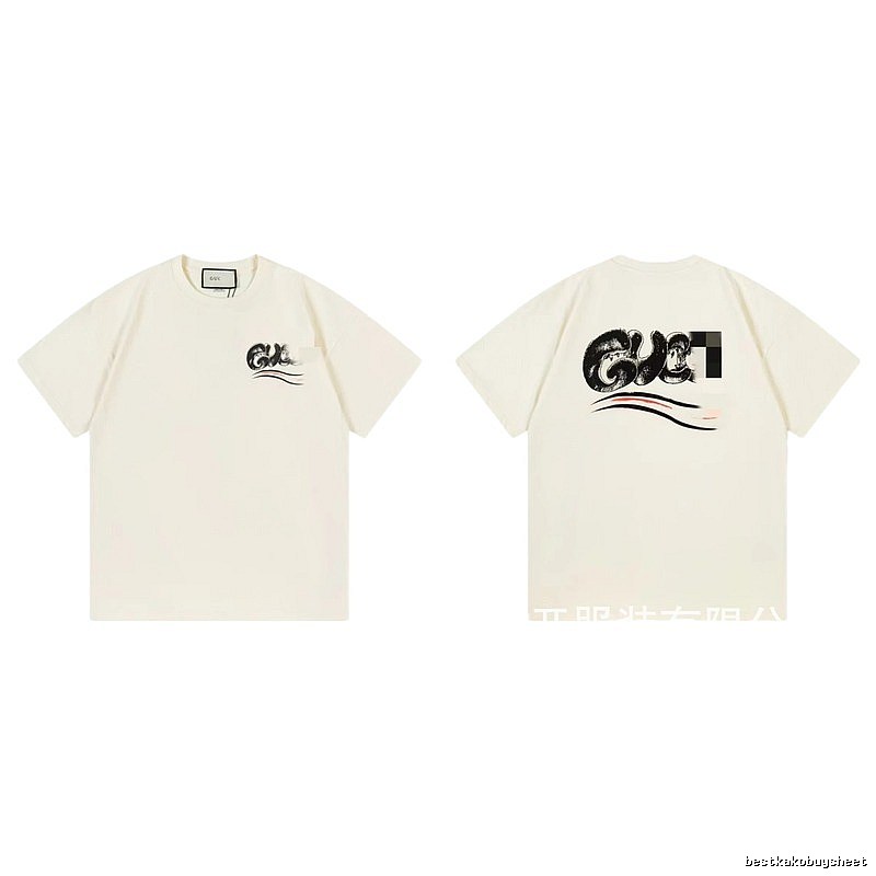 Balenciaga Graffiti Street Style Off-White Short-Sleeve T-Shirt