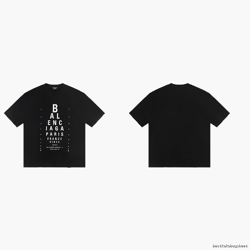 Balenciaga Letter Print Street Style Black T-Shirt