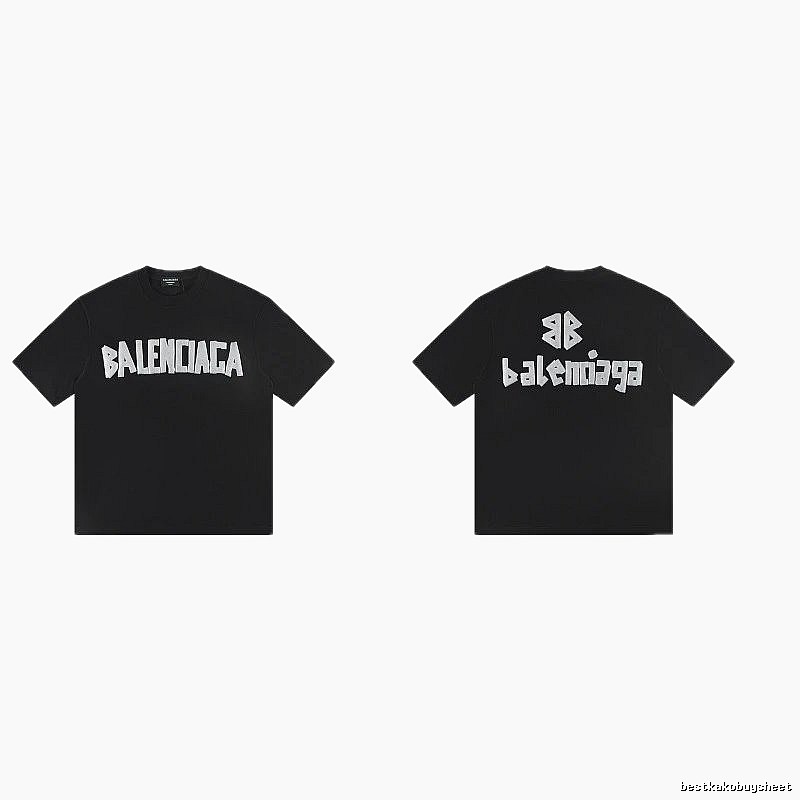 Balenciaga Letter Print Street Style Black T-Shirt