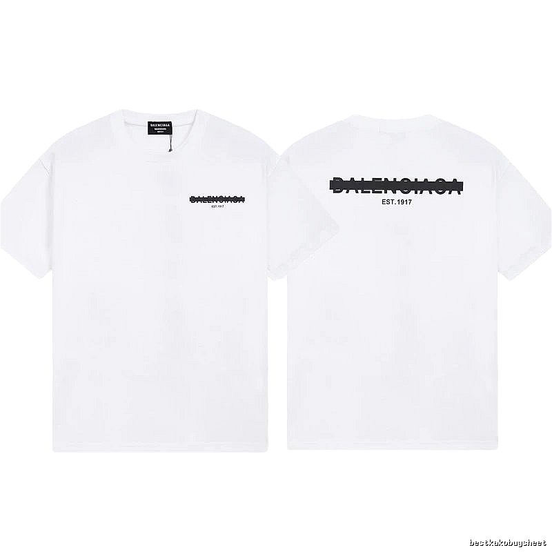 Balenciaga Letter Print Streetwear Style White T-Shirt