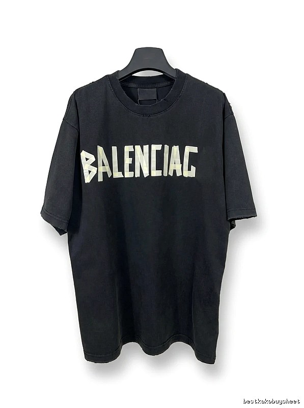 Balenciaga letter-style black T-shirt
