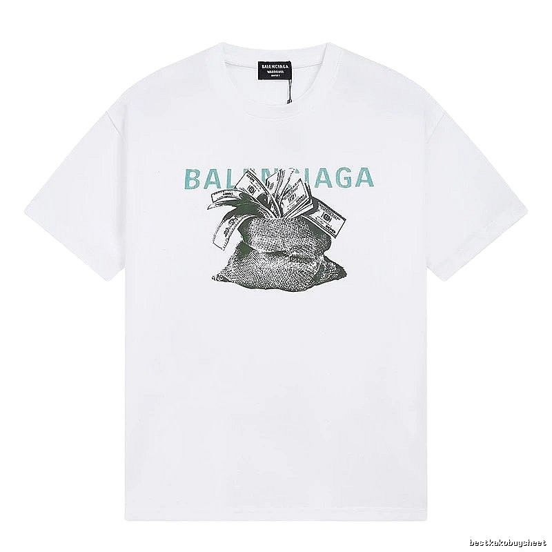 Balenciaga Money Bag Print White T-shirt
