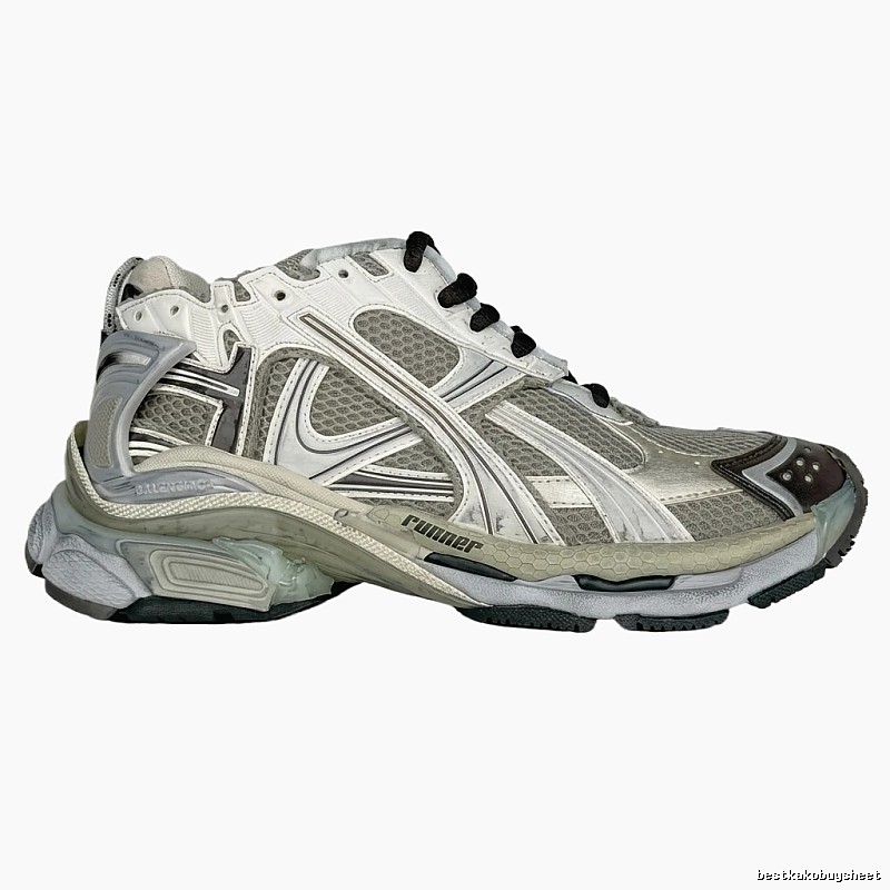 Balenciaga retro-style silver-white shoes
