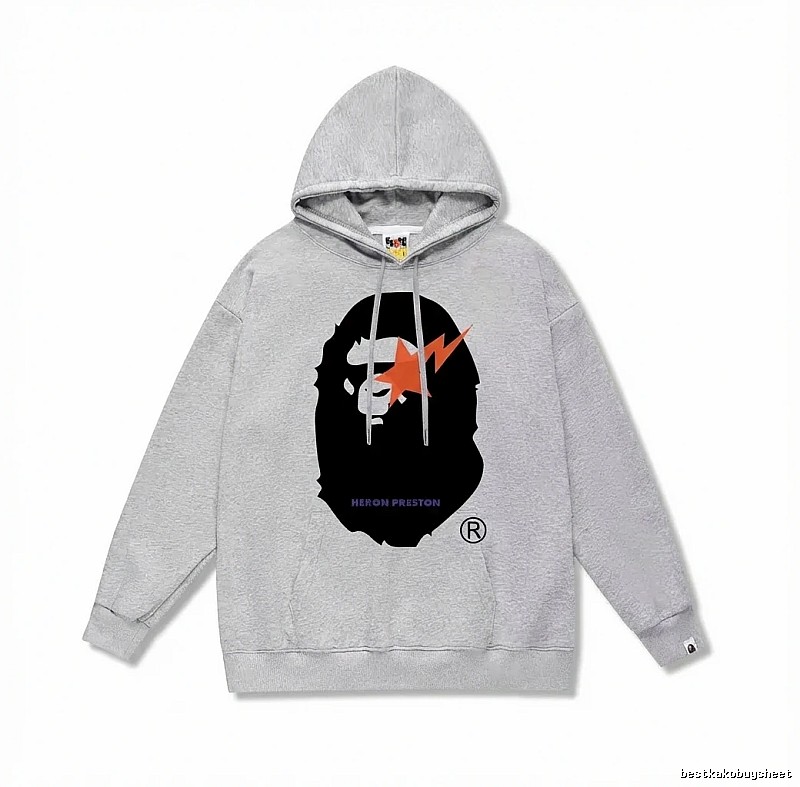 Bape Ape Head Grey Hoodie