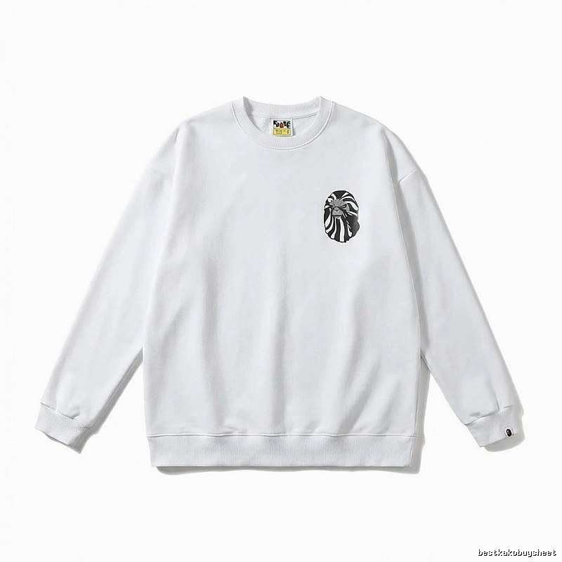 Bape Ape Head Minimalist Style White Sweatshirt