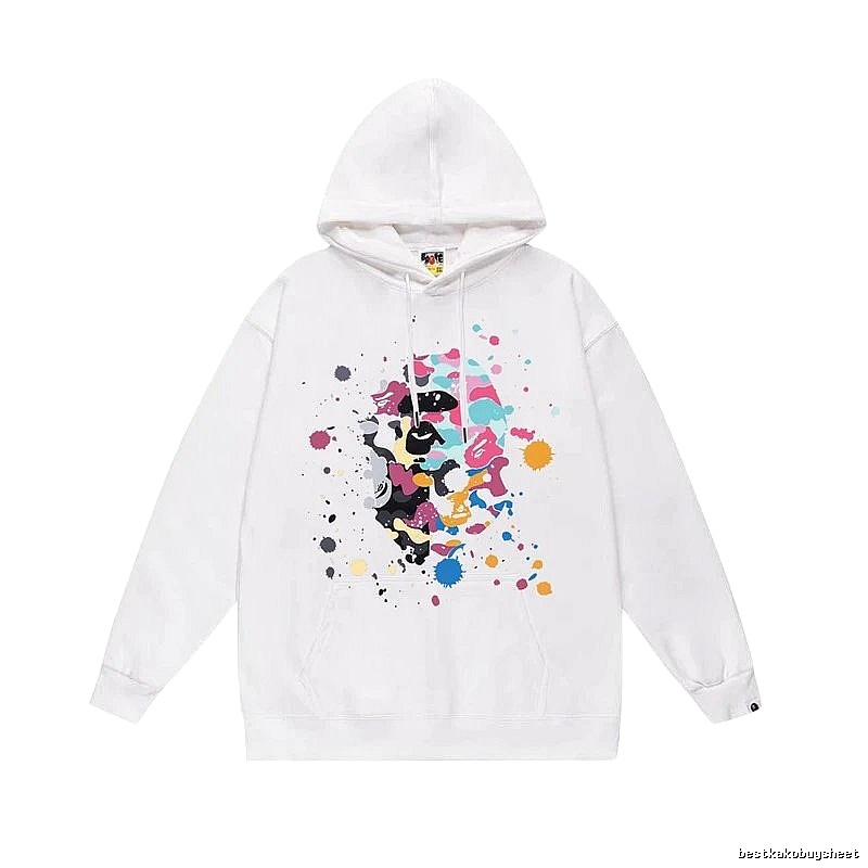 Bape camouflage style white hoodie