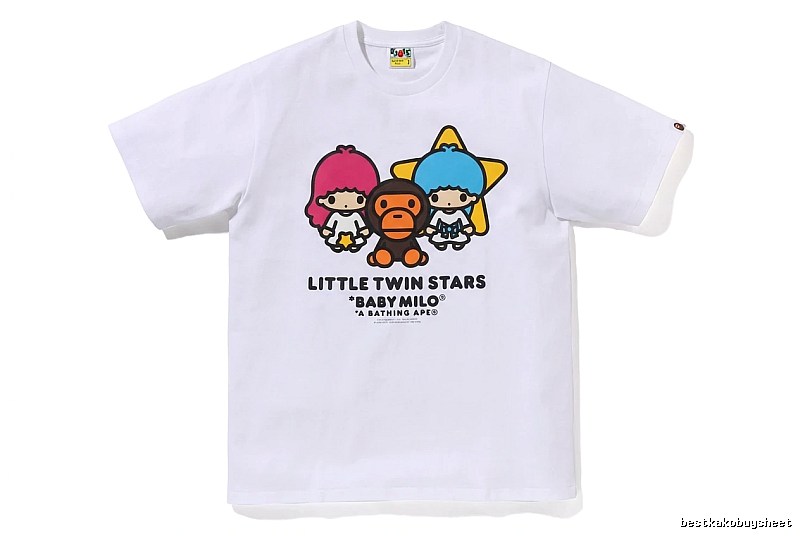 Bape cartoon and childlike white T-shirt