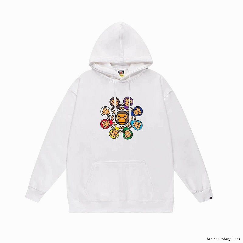 Bape cartoon trendy brand white sweatshirt
