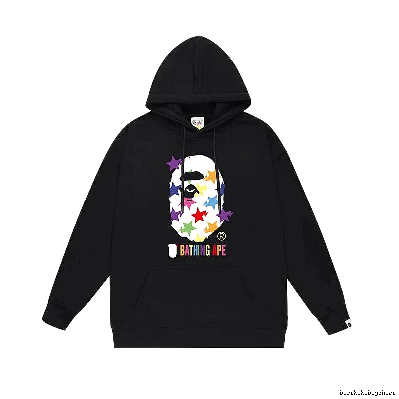 Bape Colorful Alien Style Black Hoodie