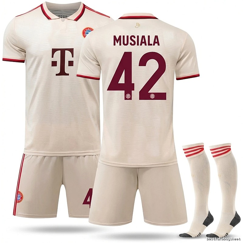 Bayern Munich's home white jersey.