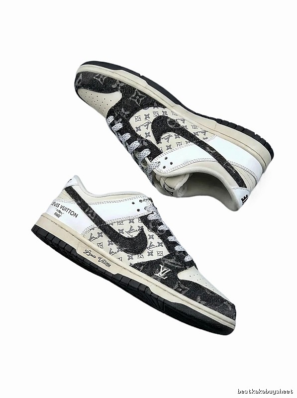 Black and White Trendy Shoes of Nike LV Co-branded Style