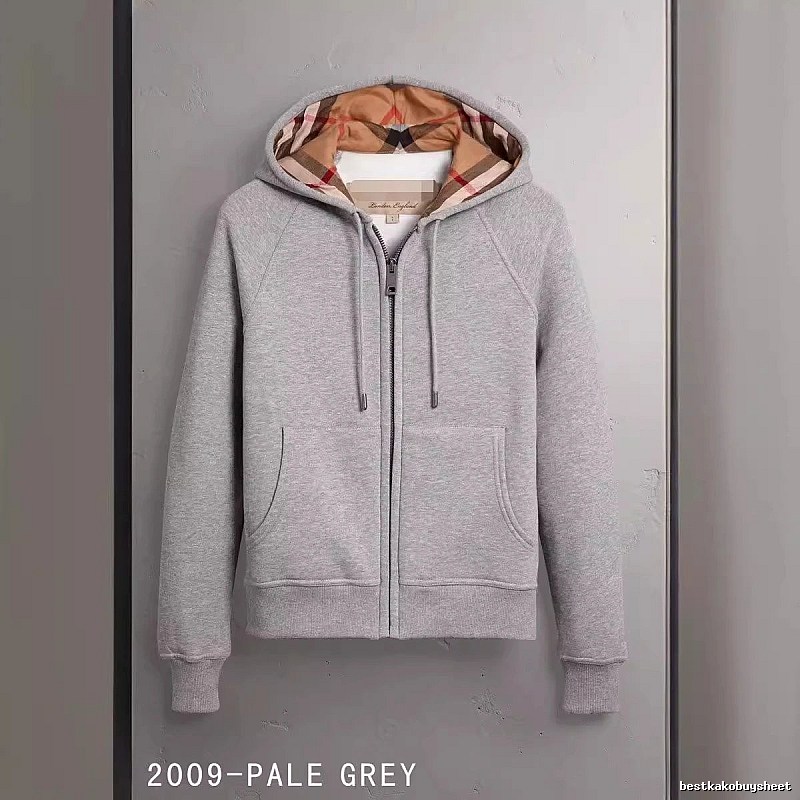 Burberry Classic Zip hoodie Gray Zip Check for Daily Styling