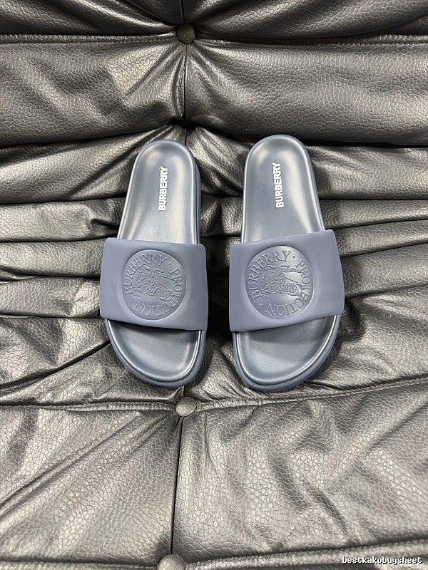 Burberry Embossed Knight Pattern Minimalist Dusty Blue Slides