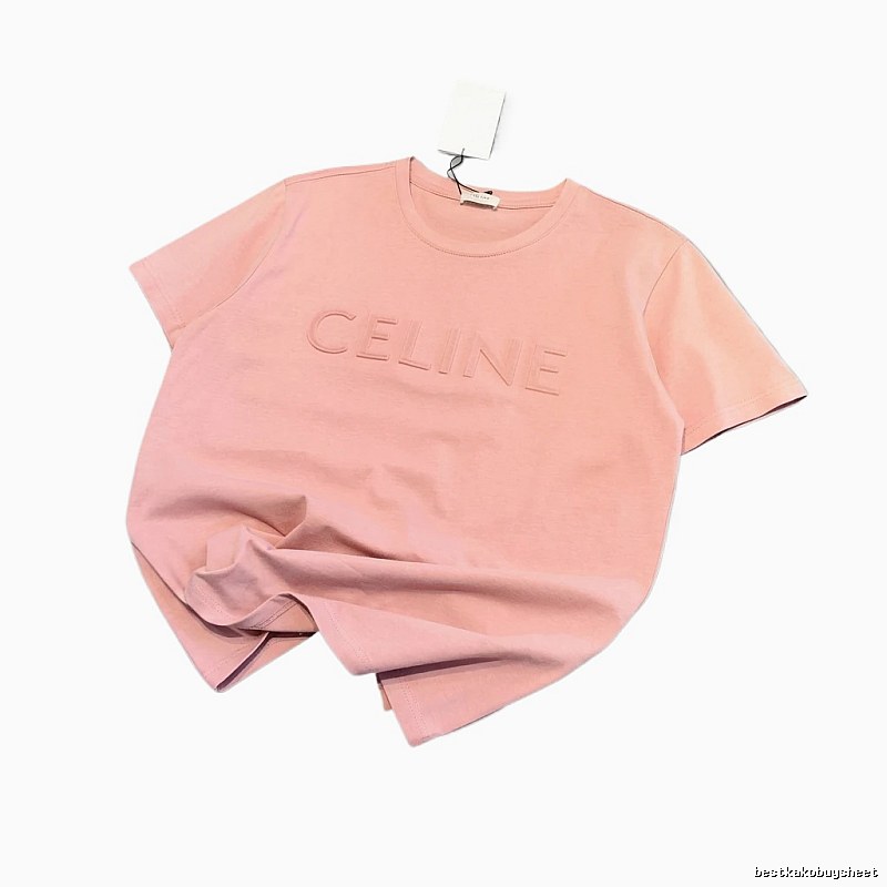 CELINE simple style pink T-shirt