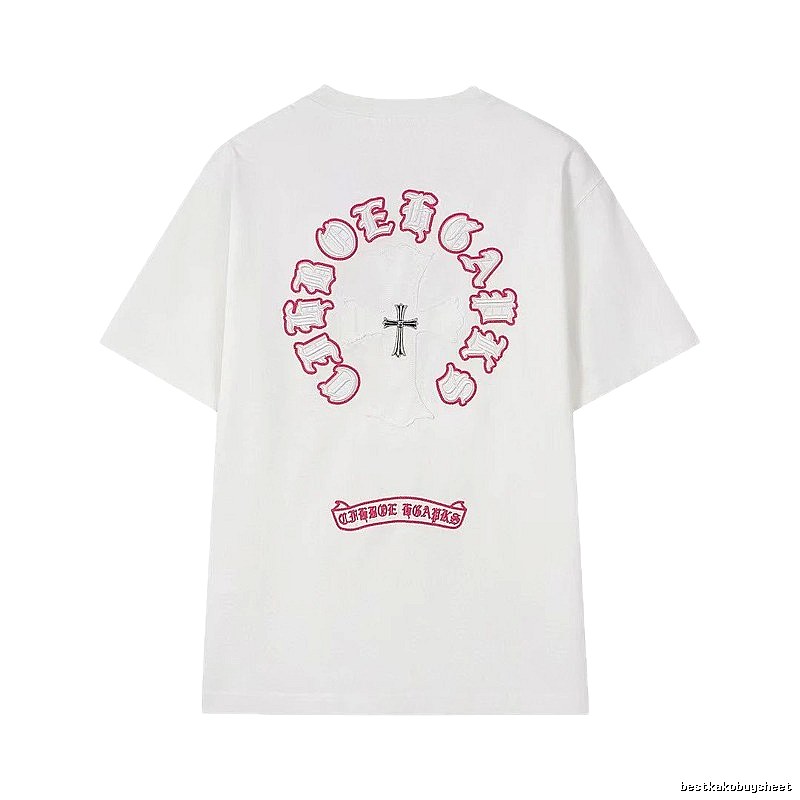 Chrome Hearts Cross Embroidered Street Style White T-Shirt