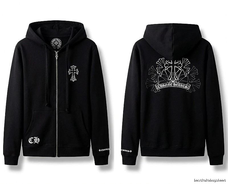 Chrome Hearts Cross Print Style Black Sweatshirt