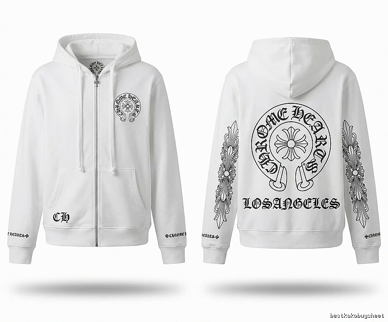 Chrome Hearts Retro Style White Hoodie