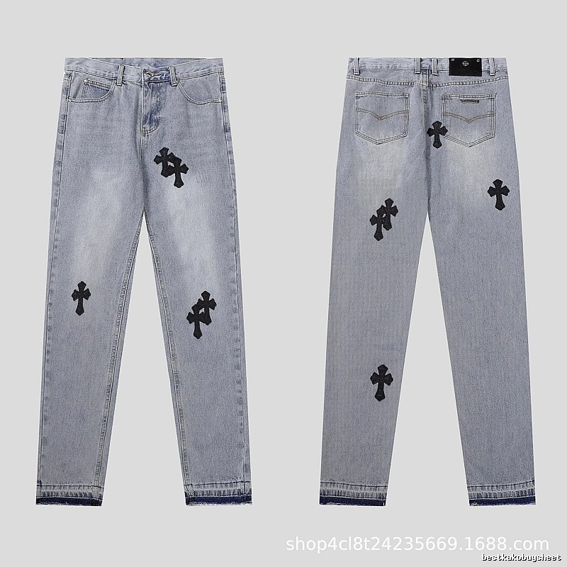 Chrome Hearts Sport Graphic jeans Light Denim Jeans for Warm Weather