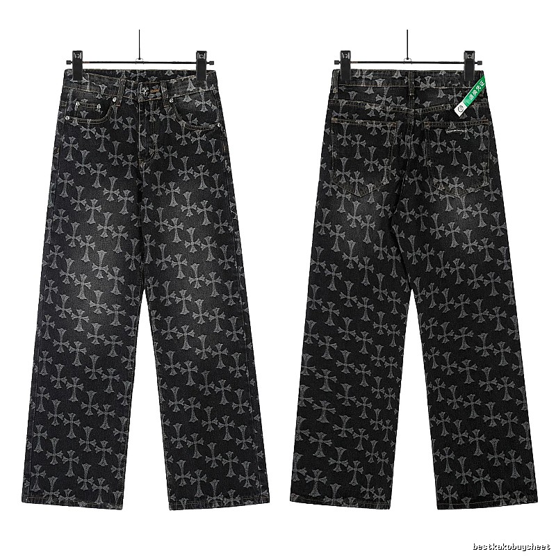 Chrome Hearts Statement Graphic jeans Light Denim Jeans for Easy Pairing