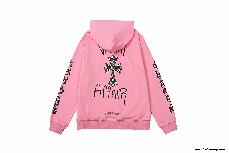 Chrome Hearts Streetwear Cross graphic hoodie Black Blue Cross with Practical Shape