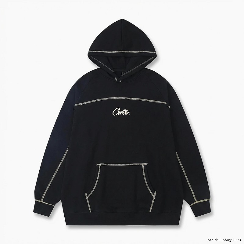 Corteiz Embroidered Simple Style Black Sweatshirt