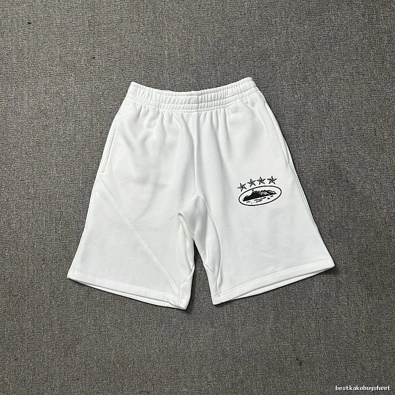 Corteiz Five-Star Trend Brand White Shorts