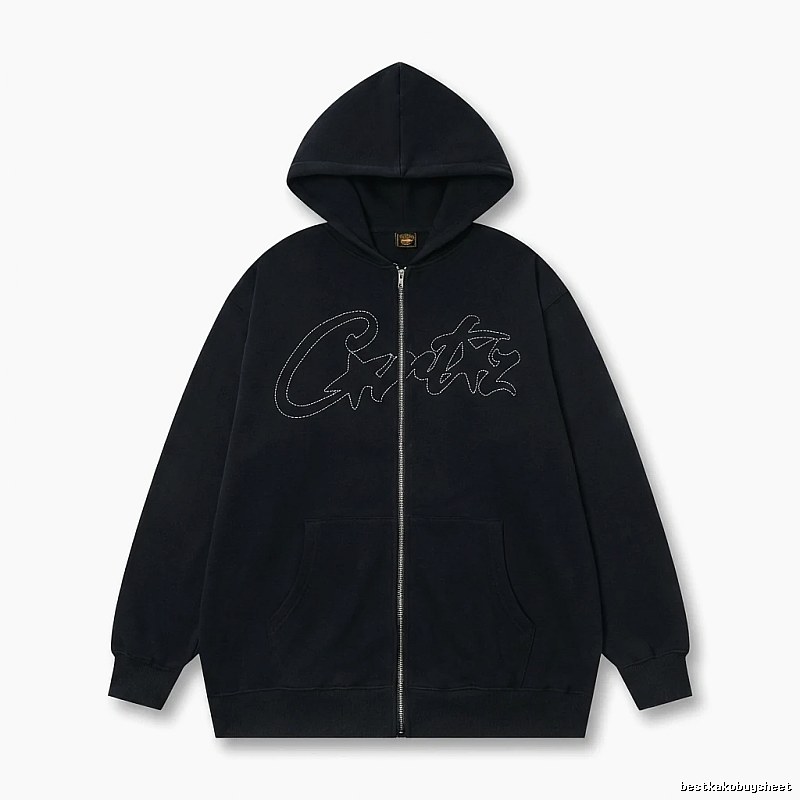 Corteiz minimalist style black hoodie