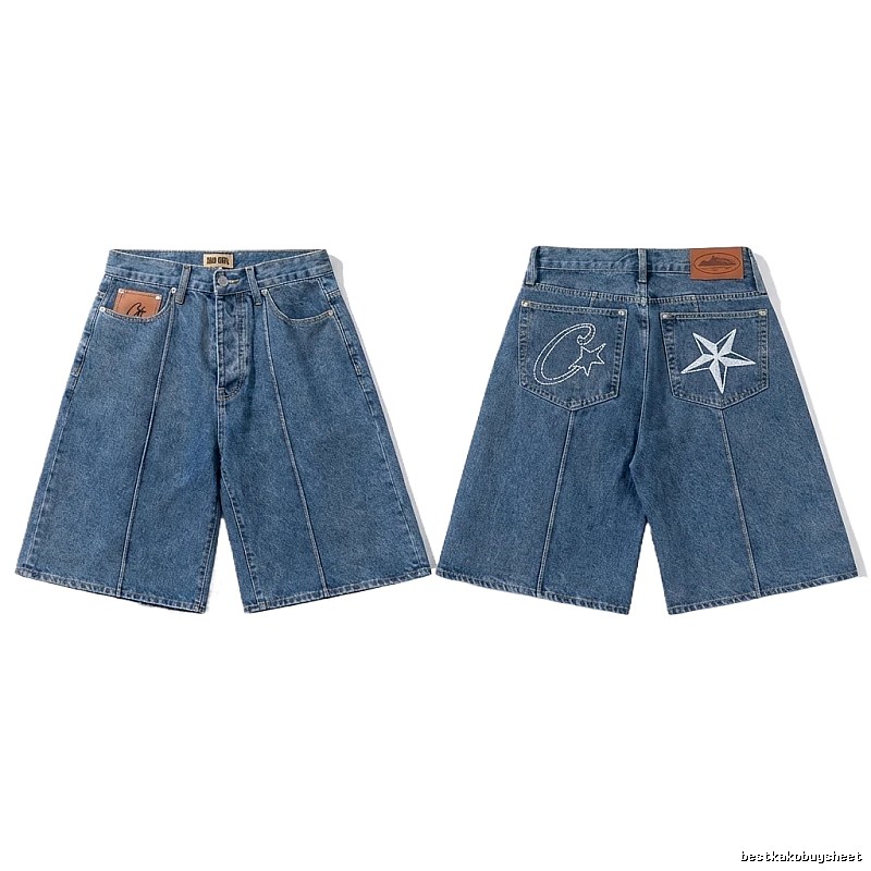 Corteiz retro-style denim shorts