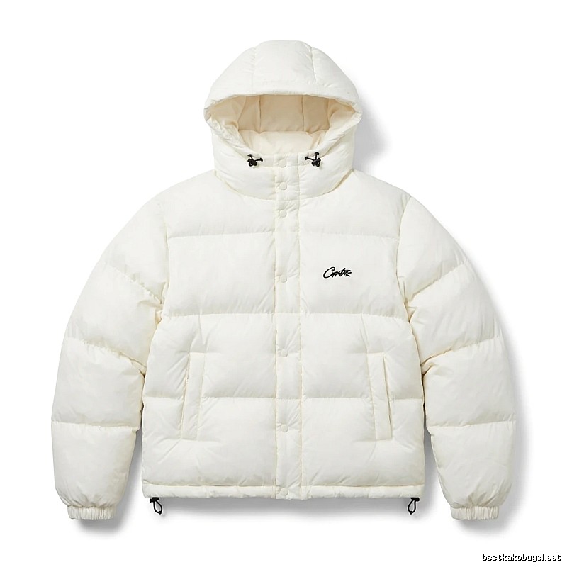Corteiz trendy brand simple style white cotton-padded coat