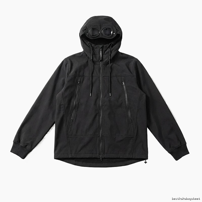 C.P. hooded simple style black coat