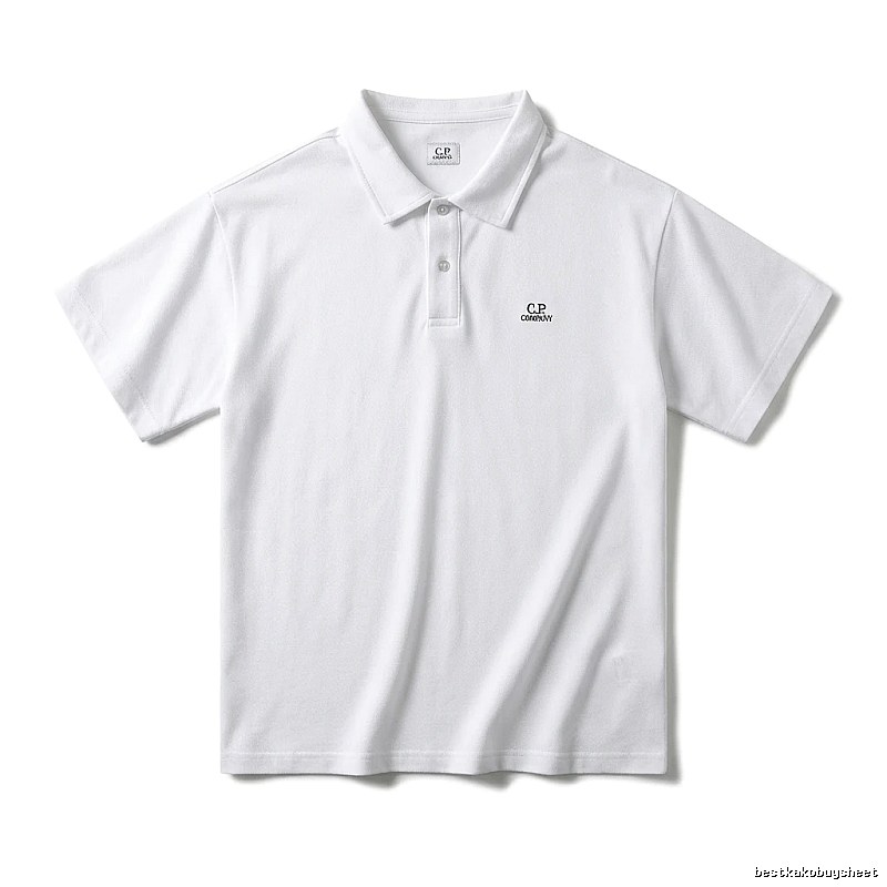 C.P simple style white Polo shirt
