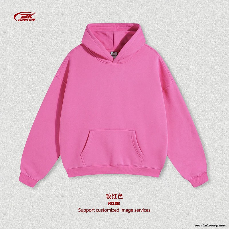 Daily Pullover hoodie Navy Blank Kangaroo with Visual Detail