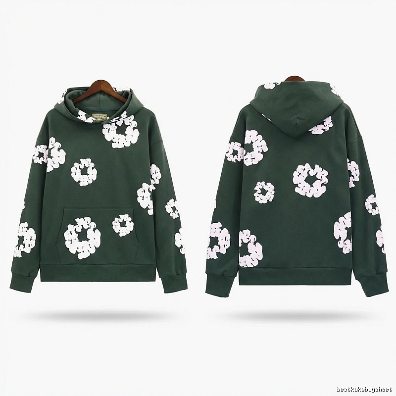 DENIM TEARS Floral Print Dark Green Sweatshirt