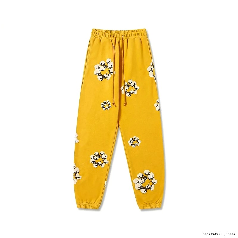 DENIM TEARS Printed Retro Yellow Sweatpants