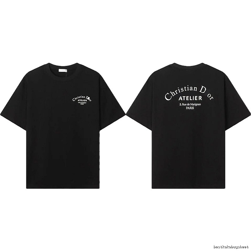 Dior ATELIER Minimalist Style Black Short-Sleeve T-Shirt